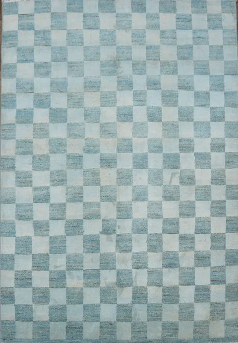 Checkered Gabbeh Kashkoli Oriental Wool Rug 5x7