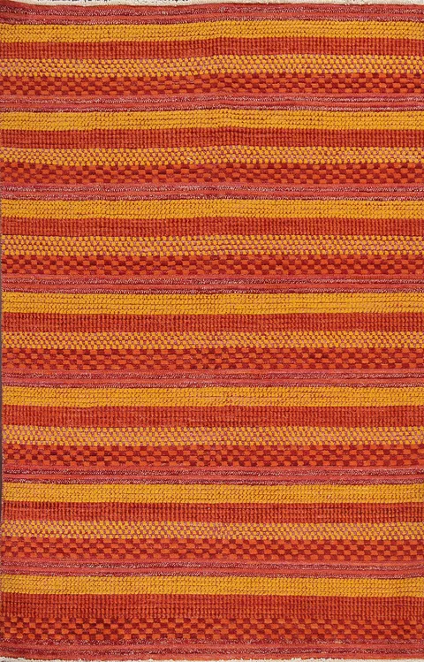 Striped Wool Gabbeh Kashkoli Oriental Rug 5x8
