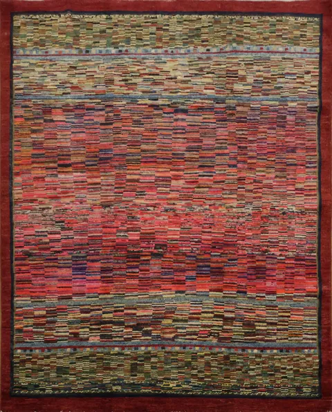Handmade Gabbeh Kashkoli Oriental Wool Rug 5x6