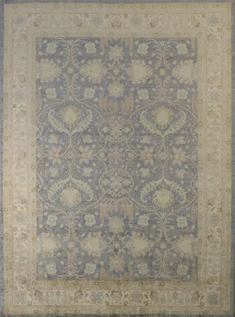 Vegetable Dye Oushak Oriental Hand-Knotted Rug 6x8