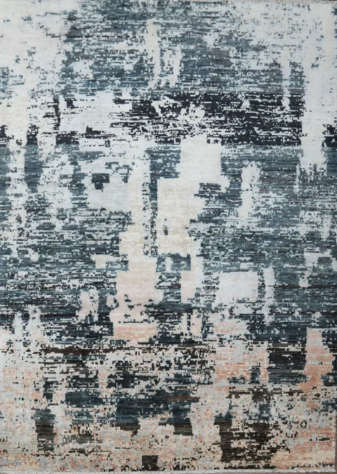 Vegetable Dye Wool Abstract Oriental Area Rug 6x8