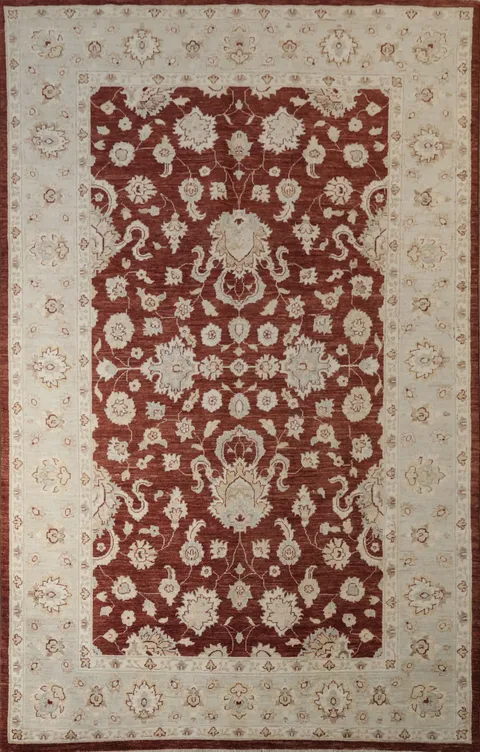 Vegetable Dye Chobi Peshawar Oriental Wool Rug 6x9
