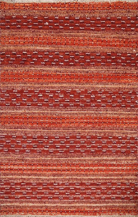 Striped Gabbeh Kashkoli Handmade Area Rug 3x4