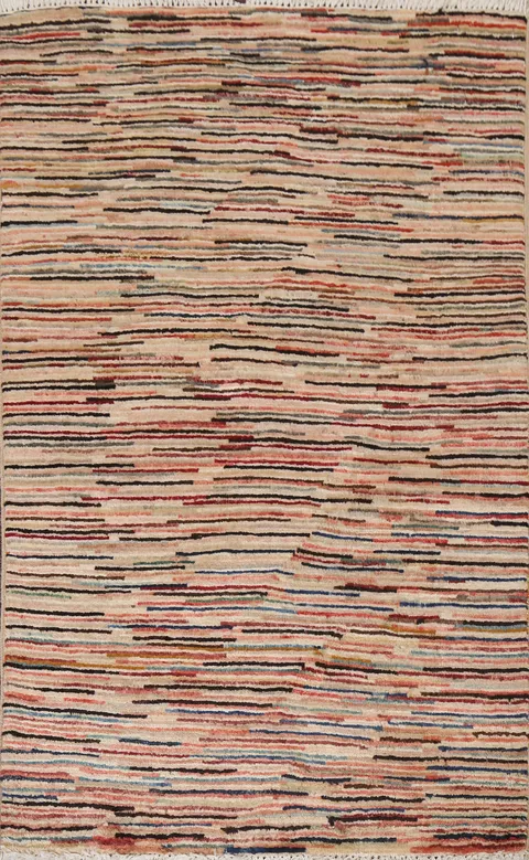 Hand-Knotted Wool Gabbeh Kashkoli Oriental Rug 2x4
