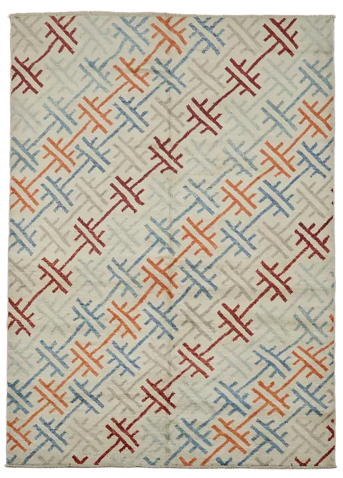 Vegetable Dye Wool Moroccan Oriental Area Rug 6x8