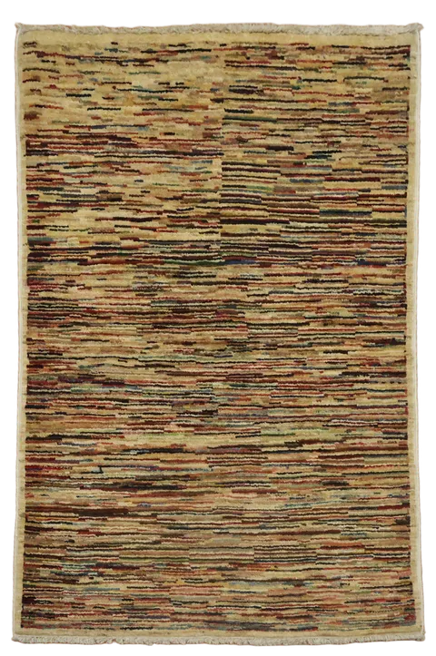Multi-Color Striped Area Rug, Ideal for Contemporary Homes 3x4
