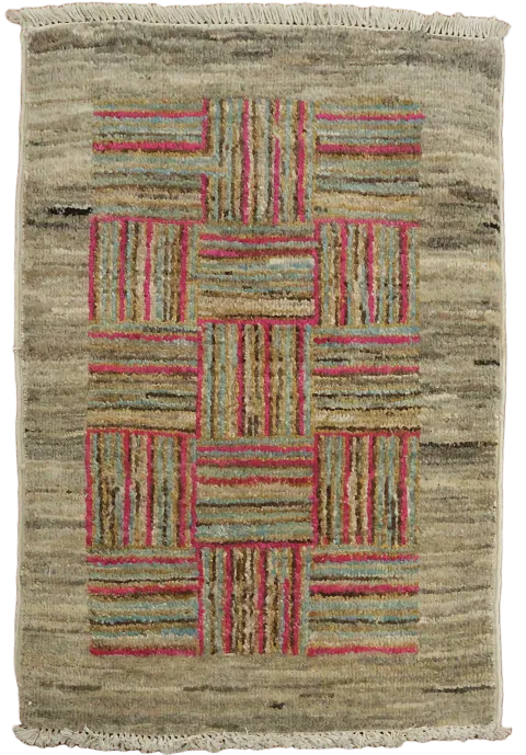 Handmade Wool Gabbeh Kashkoli Modern Small Rug 1x2