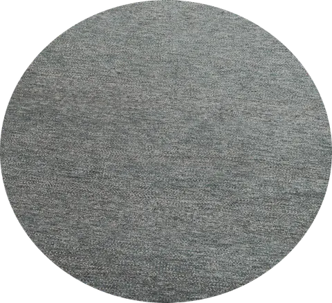 Contemporary Gray Gabbeh Round Wool Rug 8x8