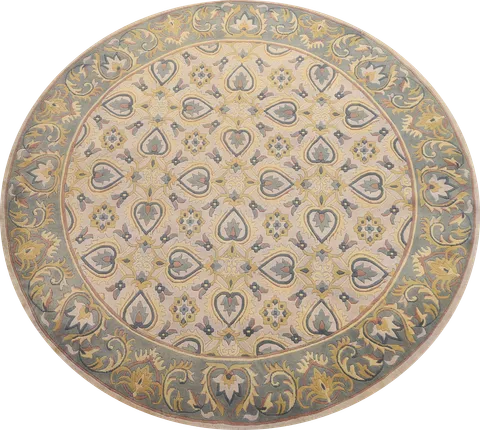 Vegetable Dye Wool Nepalese Round Oriental Rug 9x9
