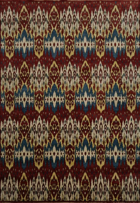 Exotic Ethnic Charm: Bold IKats Area Rug 8x10 for Eclectic Homes