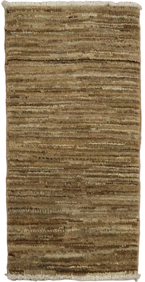 Handcrafted Brown Striped Rug for Urban Elegance 1x2