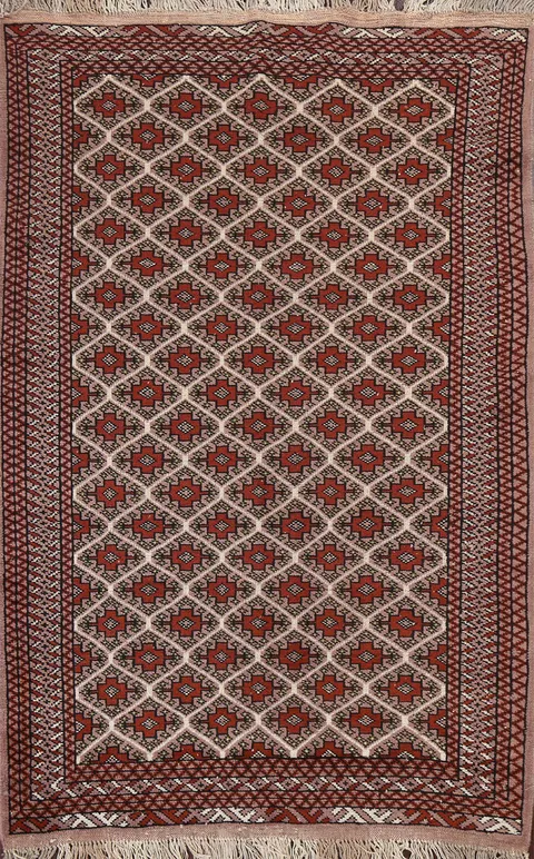 Trellis Bokhara Oriental Area Rug 4x6