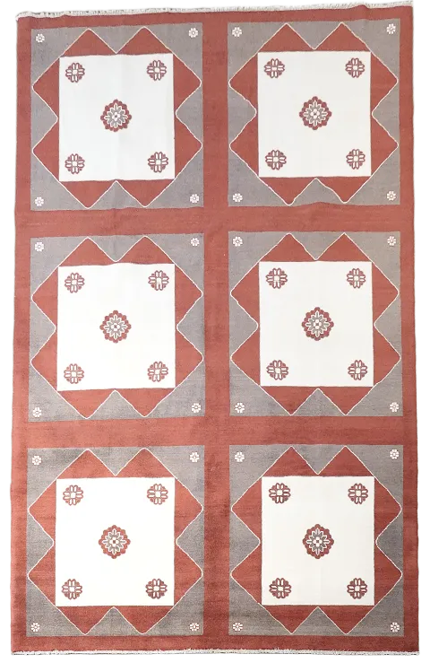 Red Geometric Gabbeh Kashkoli Oriental Wool Rug 7x10