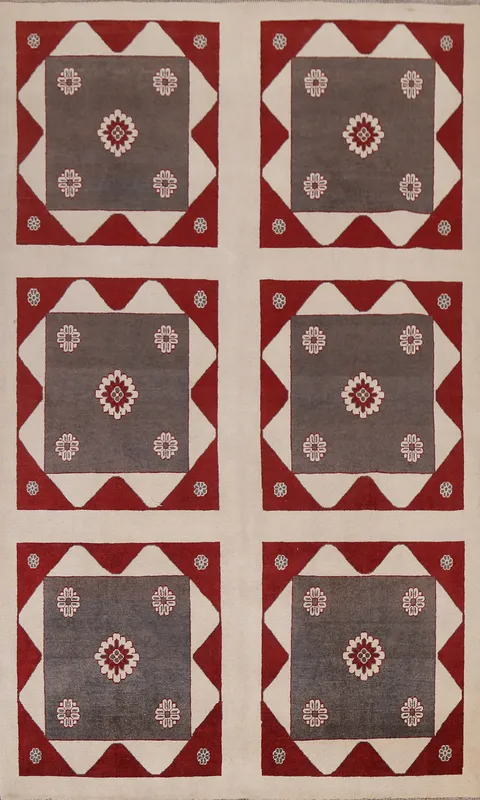 Vegetable Dye Wool Gabbeh Kashkoli Oriental Area Rug 6x9