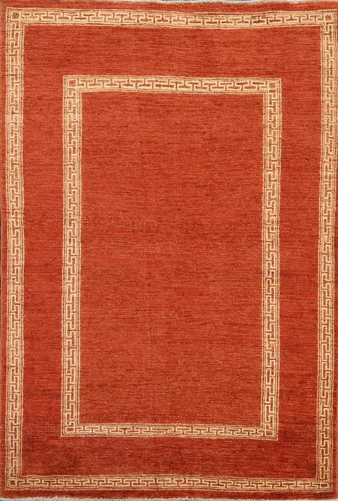 Orange Gabbeh Kashkoli Oriental Area Rug 5x7