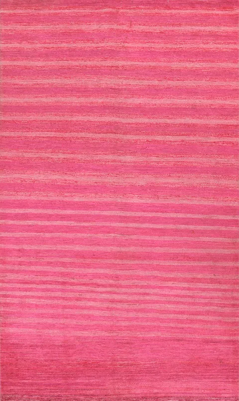 Pink Striped Gabbeh Kashkoli Oriental Area Rug 7x10