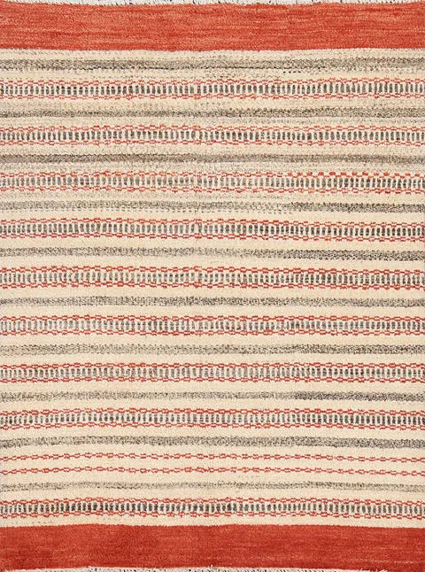 Striped Gabbeh Kashkoli Oriental Area Rug 4x6