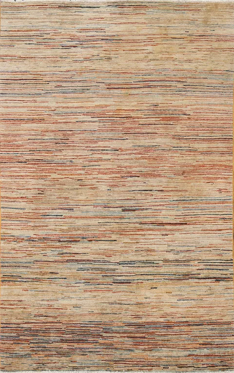 Striped Gabbeh Kashkoli Oriental Area Rug 4x6