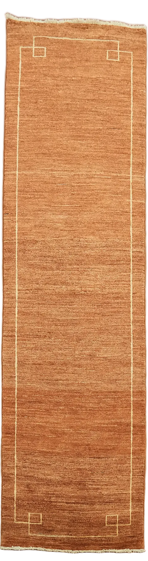 Orange Gabbeh Kashkoli Oriental Runner Rug 3x10