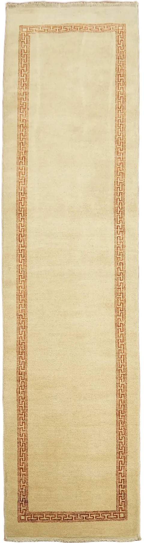 Neutral Wool Gabbeh Kashkoli Oriental Runner Rug 3x9