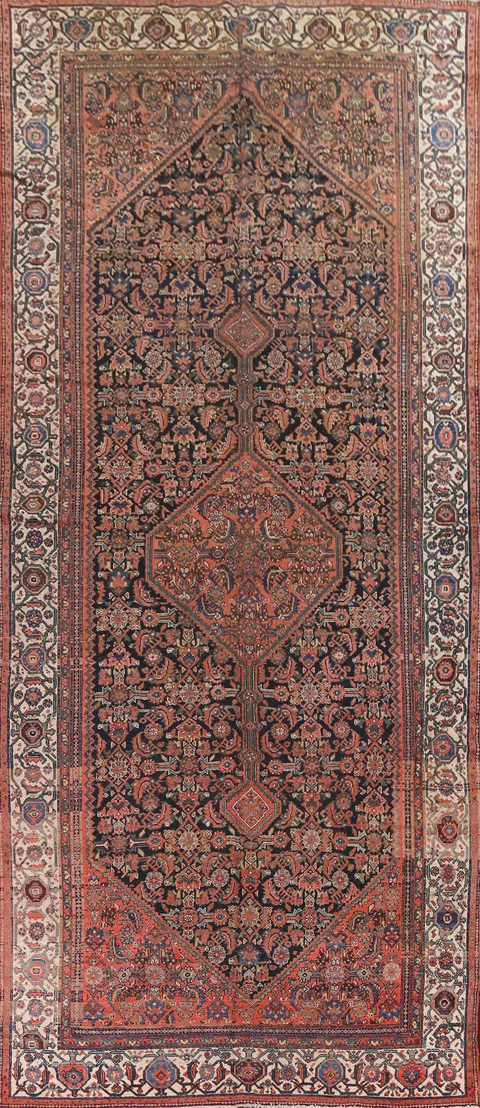 Pre-1900 Antique Vegetable Dye Malayer Persian Rug 7x16