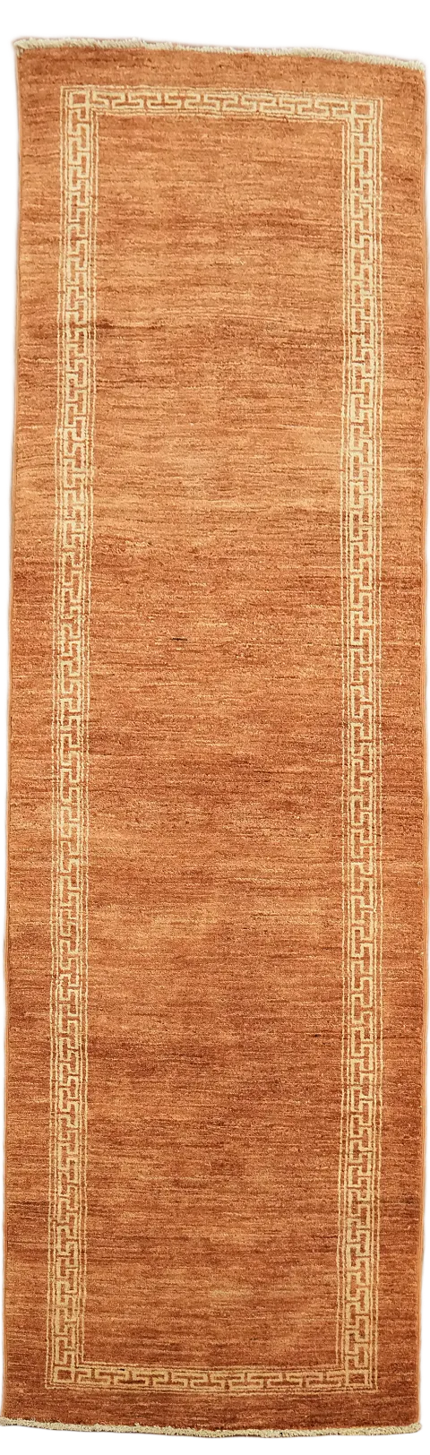 Orange Wool Gabbeh Kashkoli Oriental Runner Rug 3x9