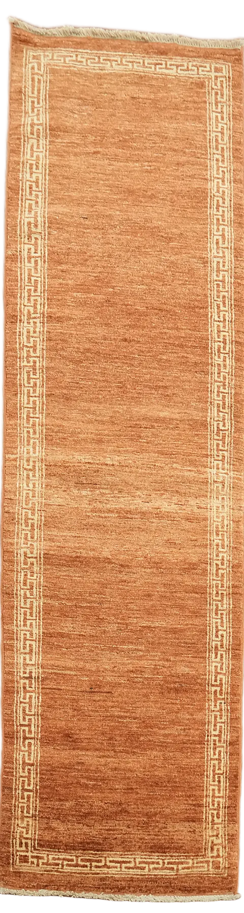 Orange Wool Gabbeh Kashkoli Oriental Runner Rug 2x9