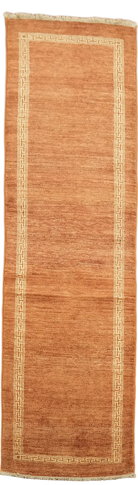 Orange Gabbeh Kashkoli Oriental Runner Rug 3x9
