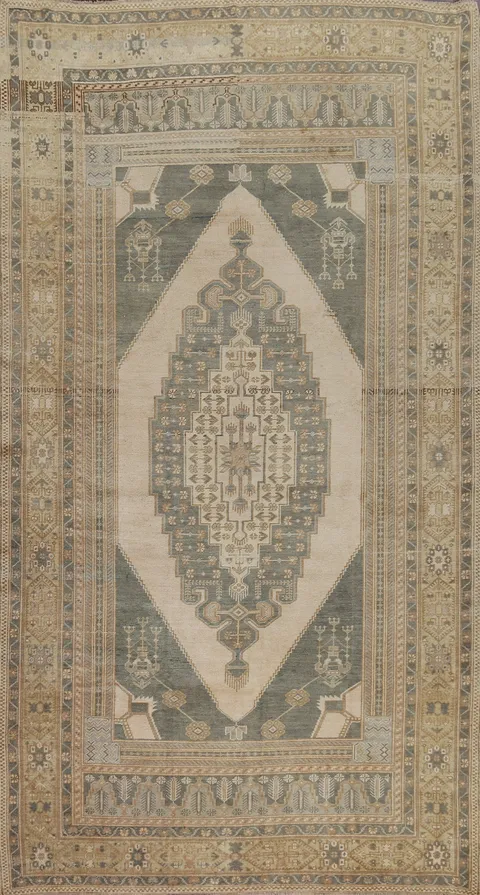 Vintage Wool Anatolian Oriental Area Rug 6x10