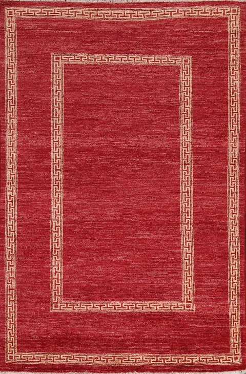 Red Wool Gabbeh Kashkoli Oriental Rug 4x6