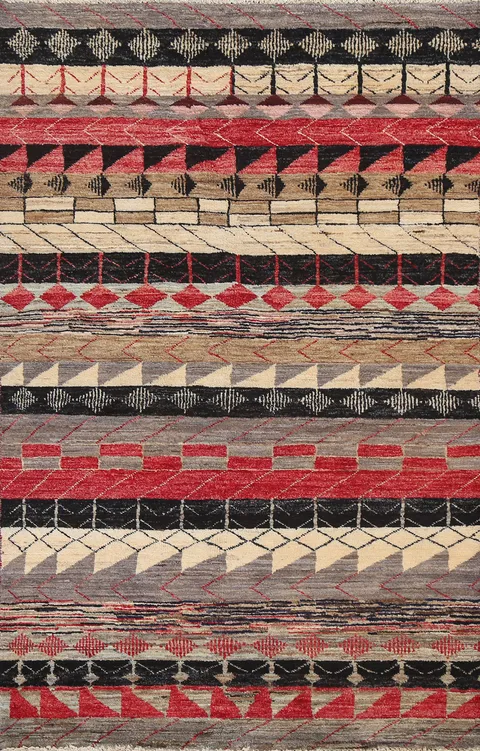 Handmade Gabbeh Kashkoli Oriental Area Rug 4x6