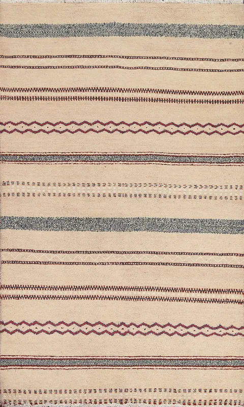 Striped Gabbeh Kashkoli Oriental Handmade Rug 3x5