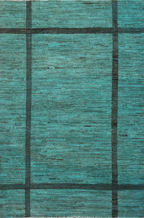 Green Wool Gabbeh Kashkoli Oriental Area Rug 5x7