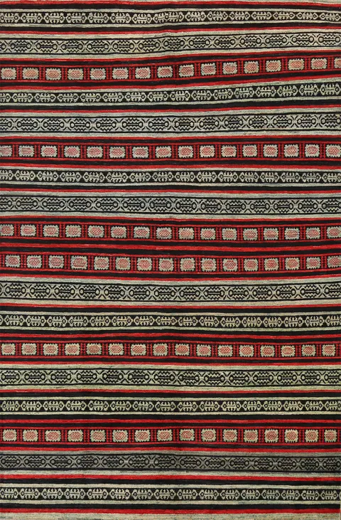 Vegetable Dye Gabbeh Kashkoli Oriental Area Rug 6x10