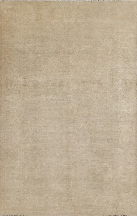 Vegetable Dye Muted Oushak Oriental Area Rug 6x9