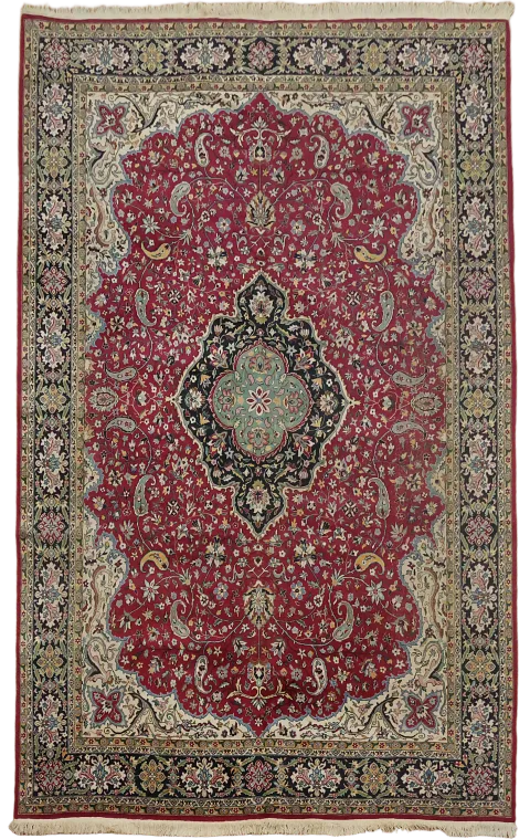 Vegetable Dye Red Vintage Tabriz Persian Area Rug 8x12