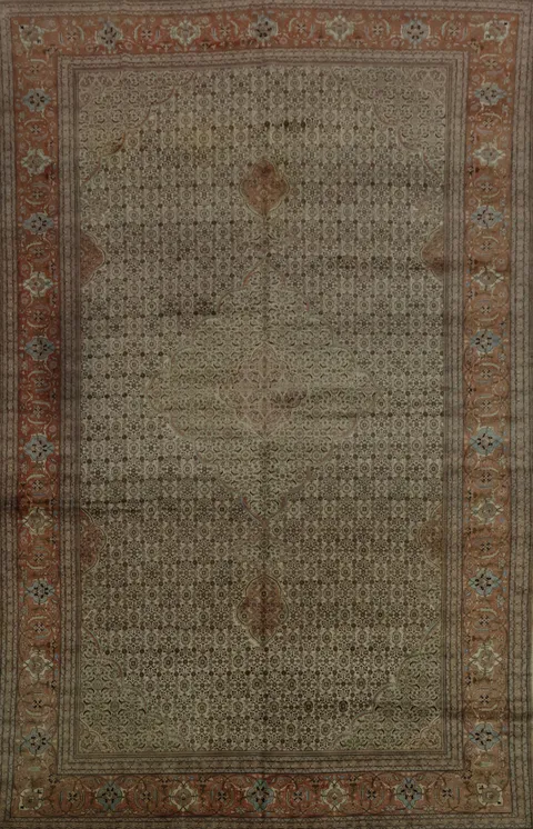 Vegetable Dye Tabriz Handmade Persian Rug 12x20