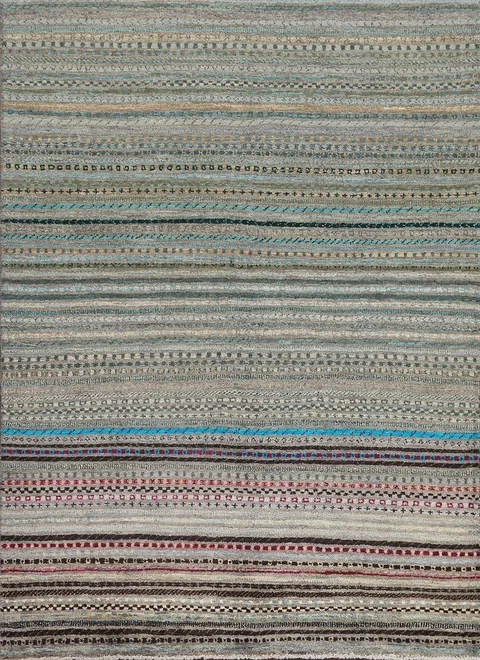 Striped Gabbeh Kashkoli Oriental Wool Rug 5x7