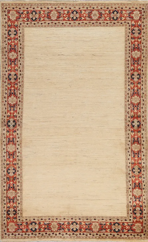 Hand-Knotted Gabbeh Kashkoli Oriental Area Rug 5x9