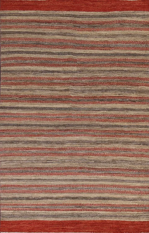 Striped Gabbeh Kashkoli Oriental Area Rug 6x8