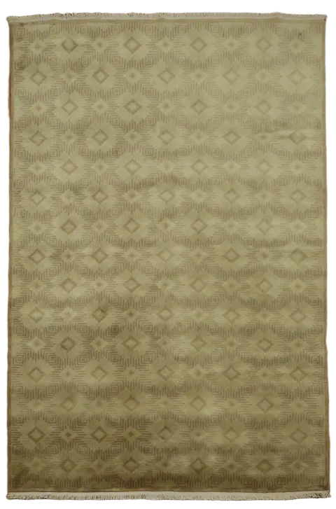 Vegetable Dye Wool Nepalese Handmade Oriental Rug 6x9