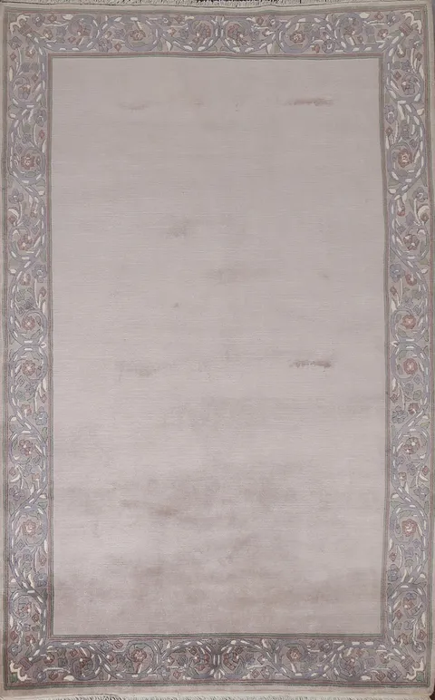 Bordered Wool Nepalese Handmade Oriental Rug 5x8