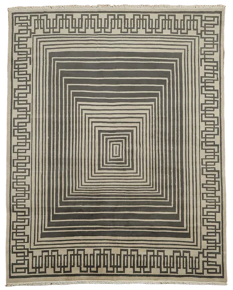 Hand-Knotted Wool Modern Oriental Area Rug 8x10