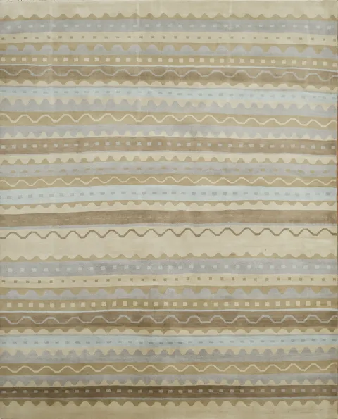 Striped Wool Abstract Oriental Area Rug 8x10