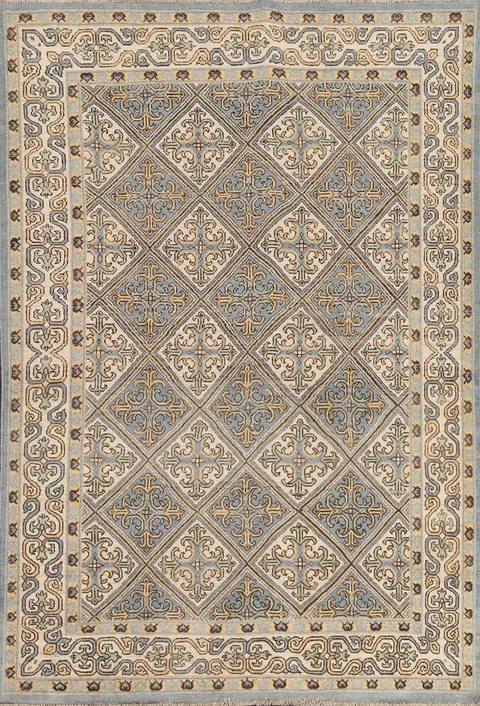Vegetable Dye Wool Khotan Oriental Area Rug 5x8