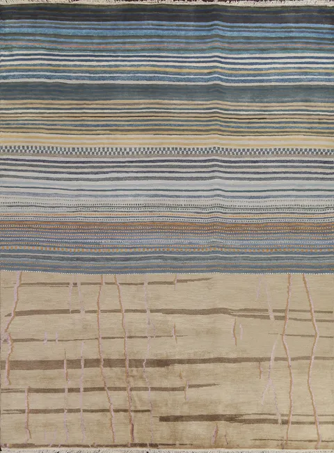 Contemporary Abstract Oriental Area Rug 8x10