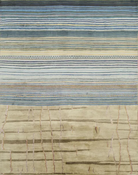 Contemporary Abstract Oriental Area Rug 8x10