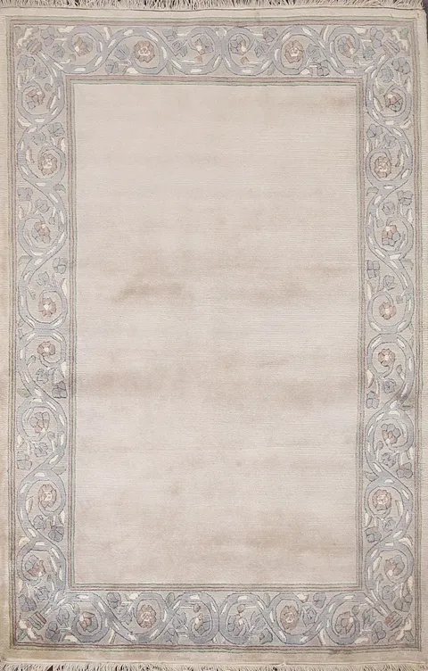 Hand-Knotted Wool Nepalese Oriental Area Rug 4x5