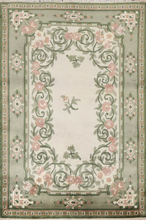 Handmade Wool Nepalese Oriental Area Rug 4x6