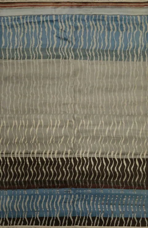Chic Abstract Area Rug 8x11 with Serene Wave Pattern Elegance